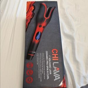 CHI Lava Ceramic Pro Spin N Curl - Black and Red